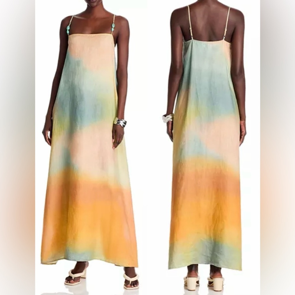 NWOT STAUD Laura Linen Boho Maxi Tank Dress sz XS - Picture 3 of 10